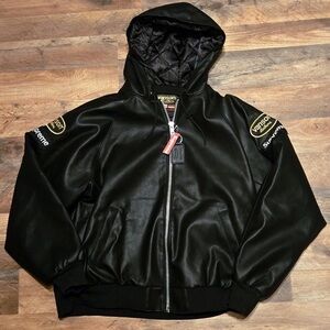 Vans Black Bomber Jacket with Gold Patches